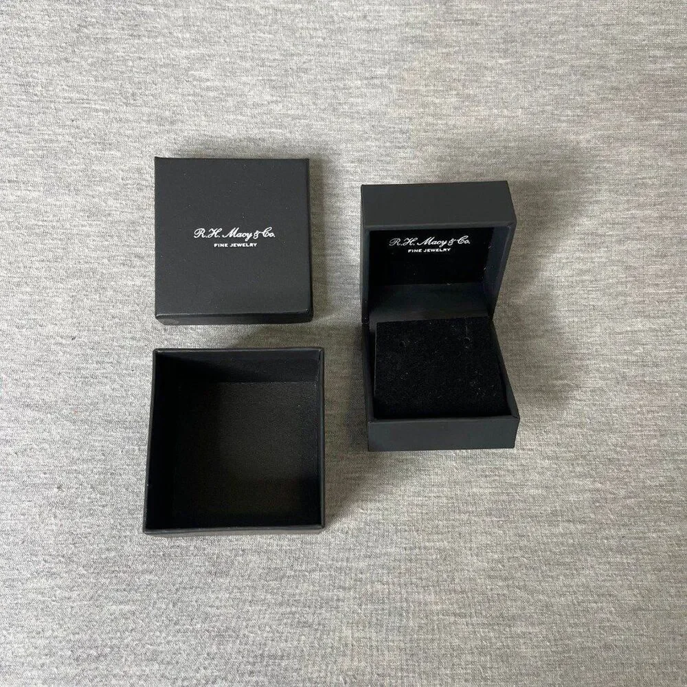 Macy’s 2” x 2.5” Black Jewelry Gift Box 2 PCS. Set